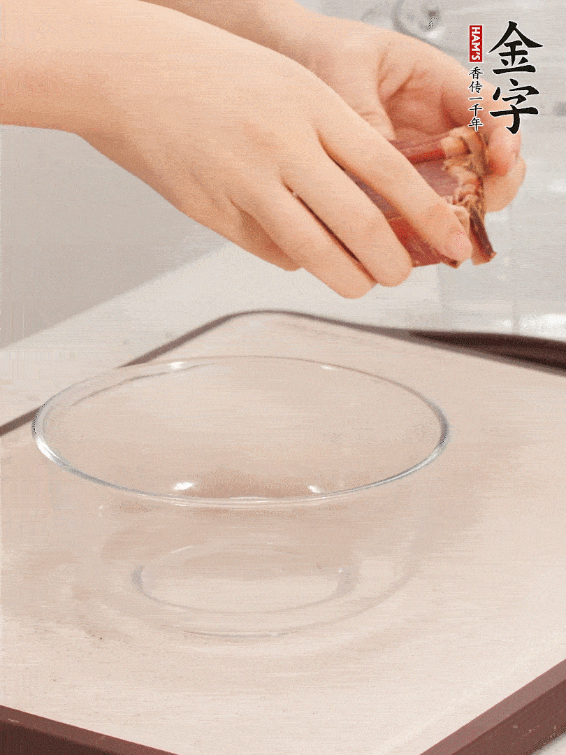 火腿切片、溫水浸泡5分鐘
